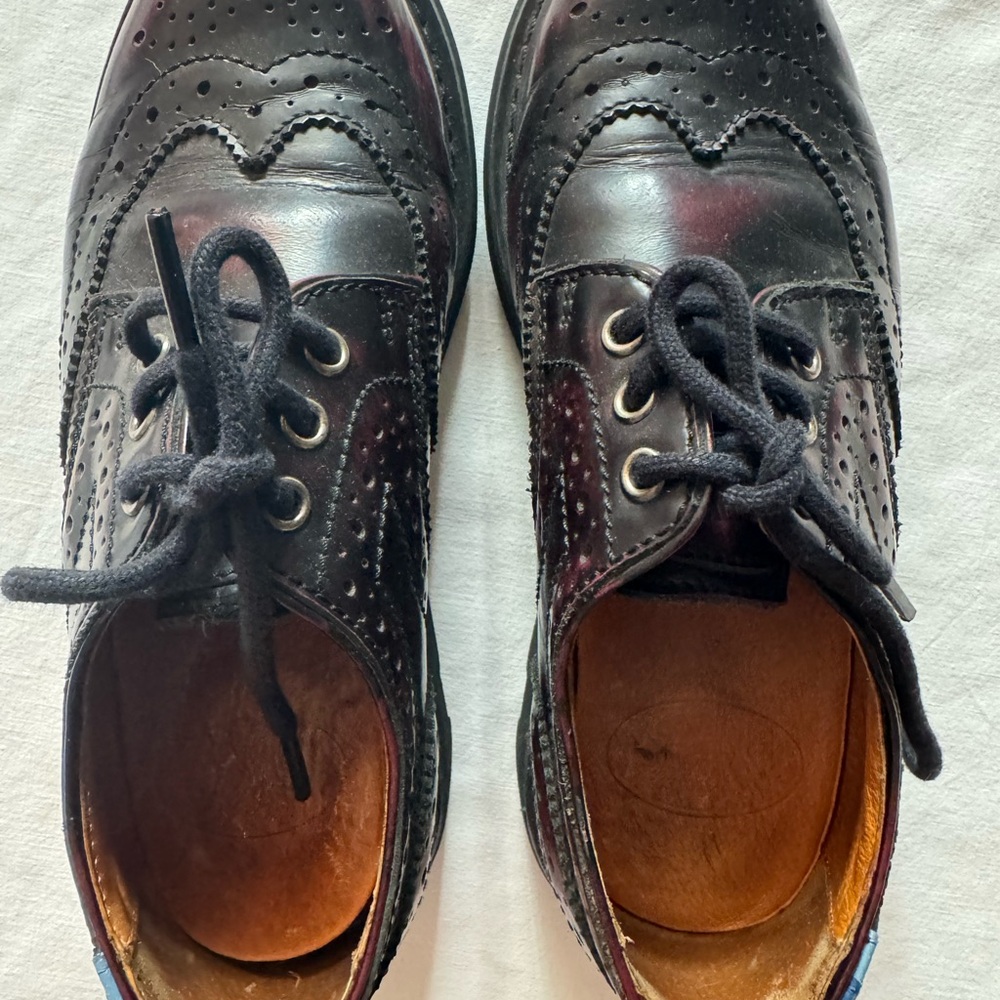 John Fluevog Black Oxford Shoes Woman's size 6.5 Men's 5 Michael Brogue Wing Tip